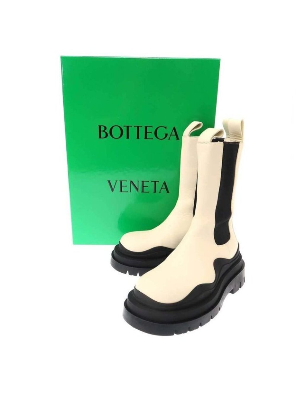 Bottega Veneta Tire Chelsea Boots Off White 35